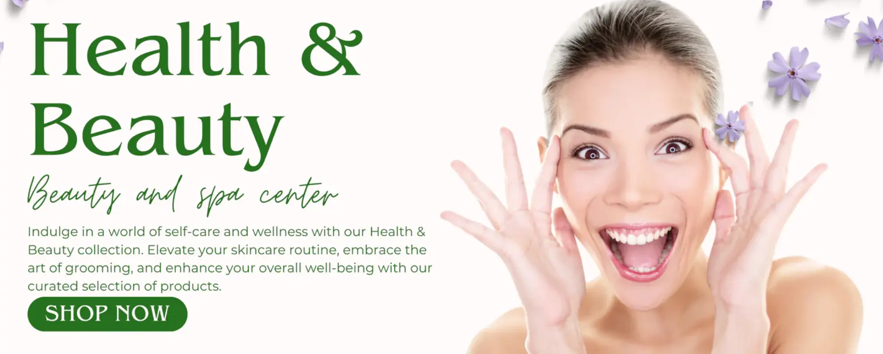 health and beauty shop now banner